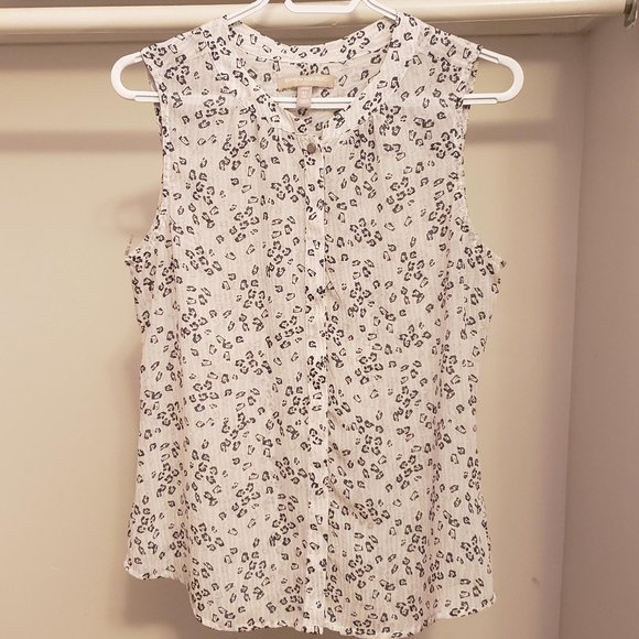 Banana Republic sleeveless blouse black and white - Picture 1 of 6